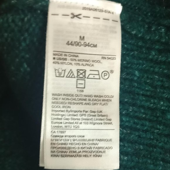 Greeen Alpaca Merino Wool blend Turtleneck rollneck warm sweater, Womens Medium - Picture 2 of 6